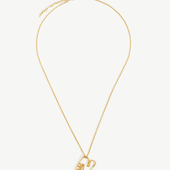 Chubby Pearl Initial Pendant Necklace - Initial N | 18ct Gold Plated Vermeil/Pearl Necklaces Missoma 