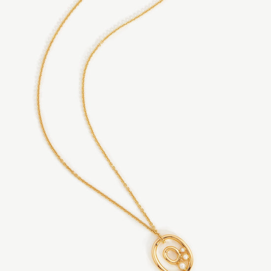 Chubby Pearl Initial Pendant Necklace - Initial O | 18ct Gold Plated Vermeil/Pearl Necklaces Missoma 