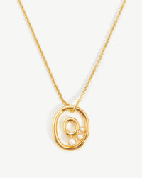 Chubby Pearl Initial Pendant Necklace - Initial O | 18ct Gold Plated Vermeil/Pearl Necklaces Missoma 