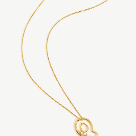 Chubby Pearl Initial Pendant Necklace - Initial Q | 18ct Gold Plated Vermeil/Pearl Necklaces Missoma 