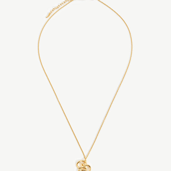 Chubby Pearl Initial Pendant Necklace - Initial S | 18ct Gold Plated Vermeil/Pearl Necklaces Missoma 