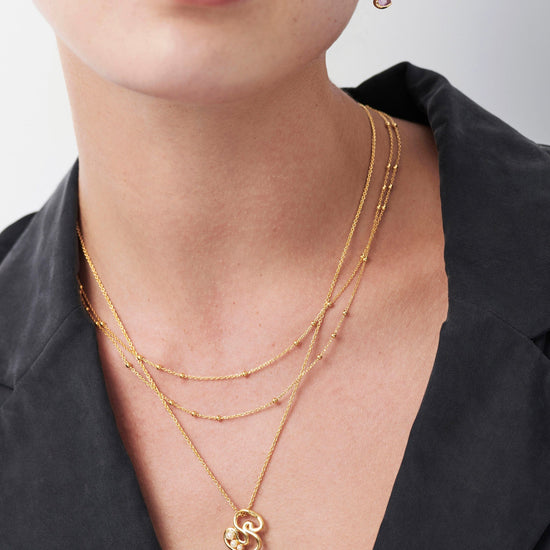 Chubby Pearl Initial Pendant Necklace - Initial S | 18ct Gold Plated Vermeil/Pearl Necklaces Missoma 