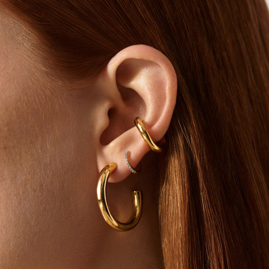 Chubby Tunnel Large Hoop Earrings | 18ct Gold Plated Earrings Missoma 