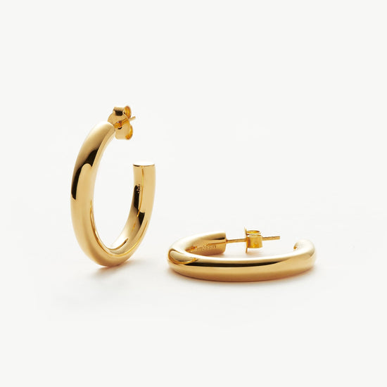 Chubby Tunnel Large Hoop Earrings | 18ct Gold Plated Earrings Missoma 