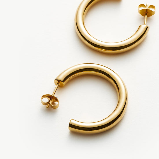 Chubby Tunnel Large Hoop Earrings | 18ct Gold Plated Earrings Missoma 