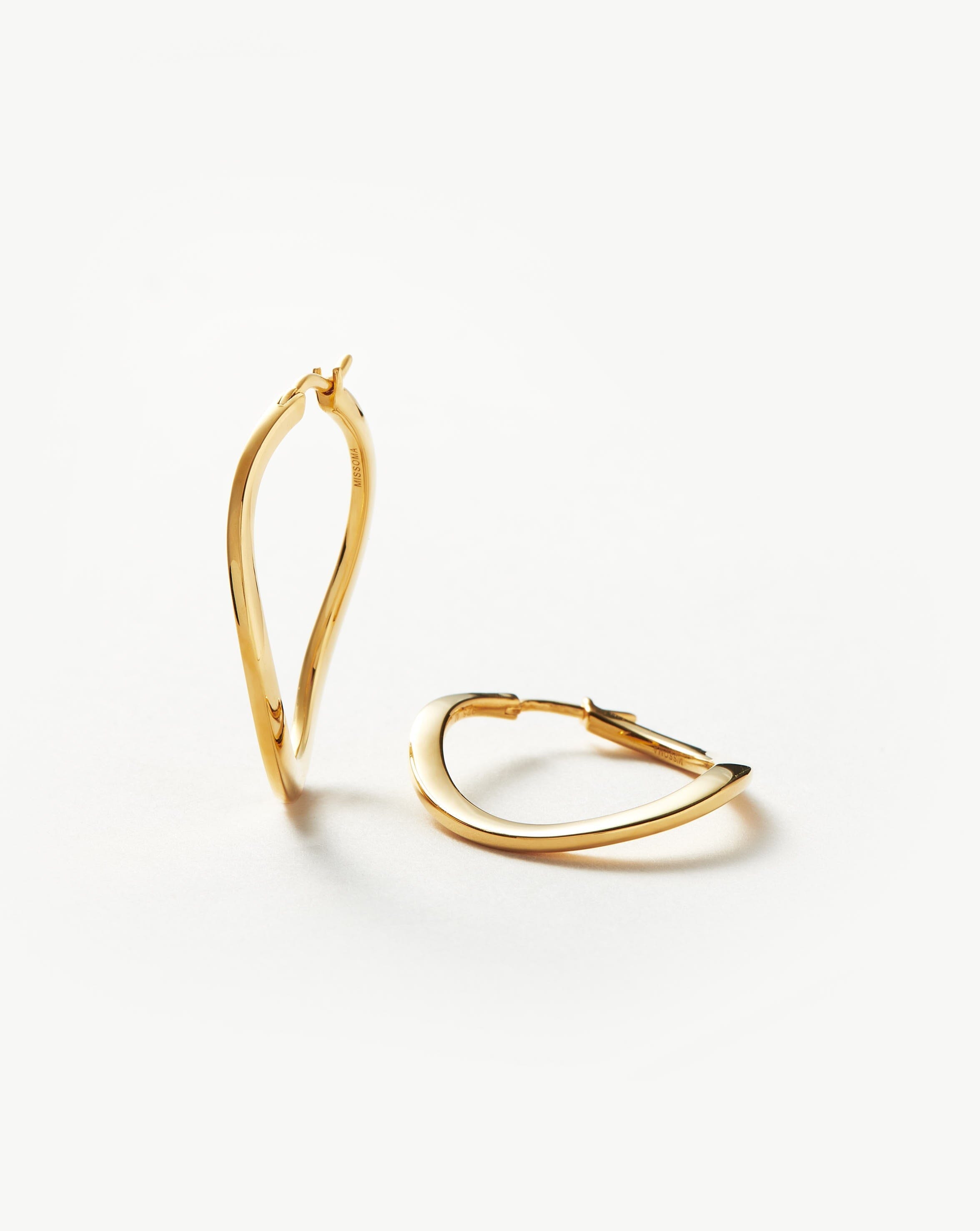 Classic Curve Medium Hoop Earrings | 18ct Gold Plated Vermeil Earrings Missoma 