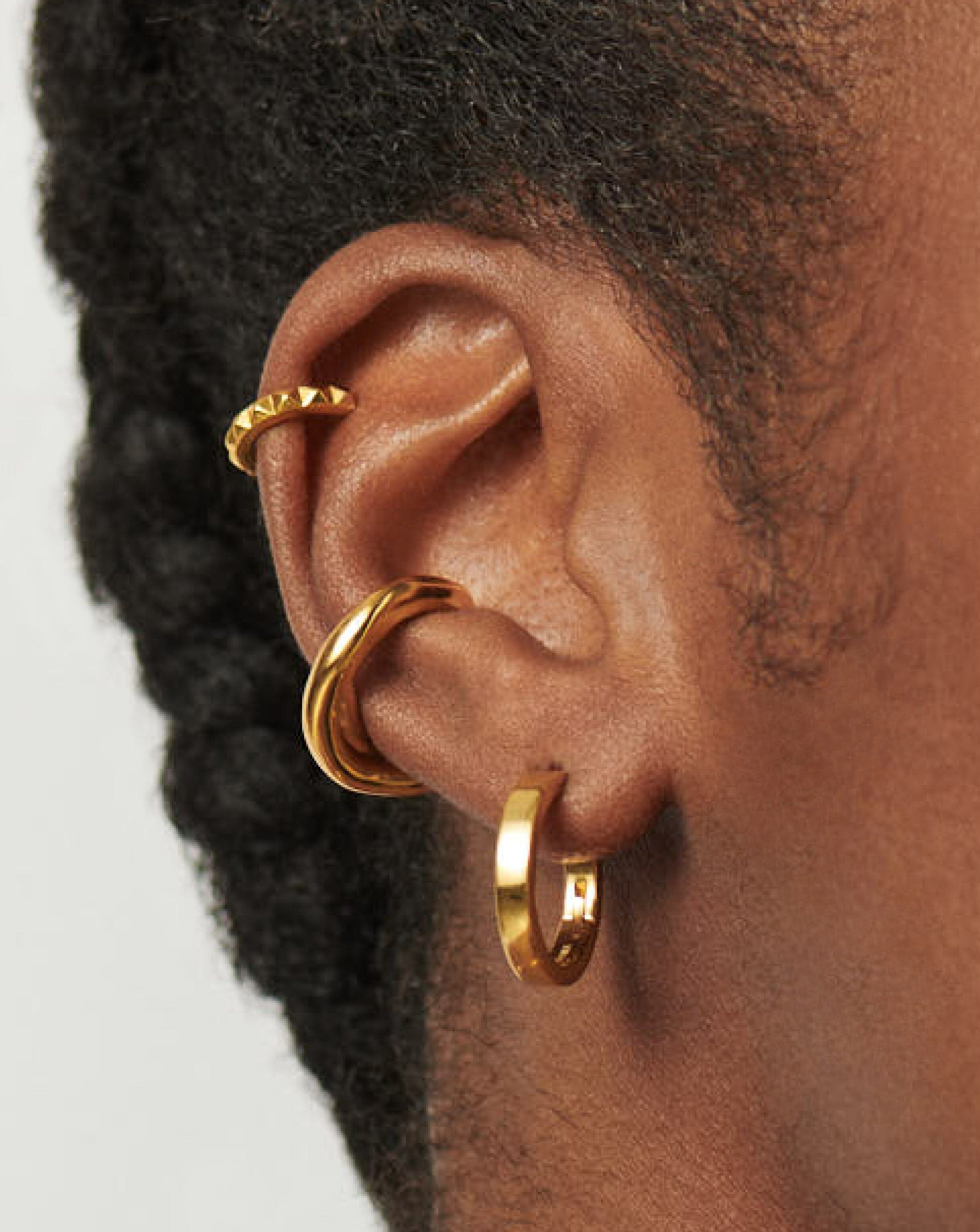 Classic Flat Small Hoop Earrings | 18ct Gold Plated Vermeil Earrings Missoma 