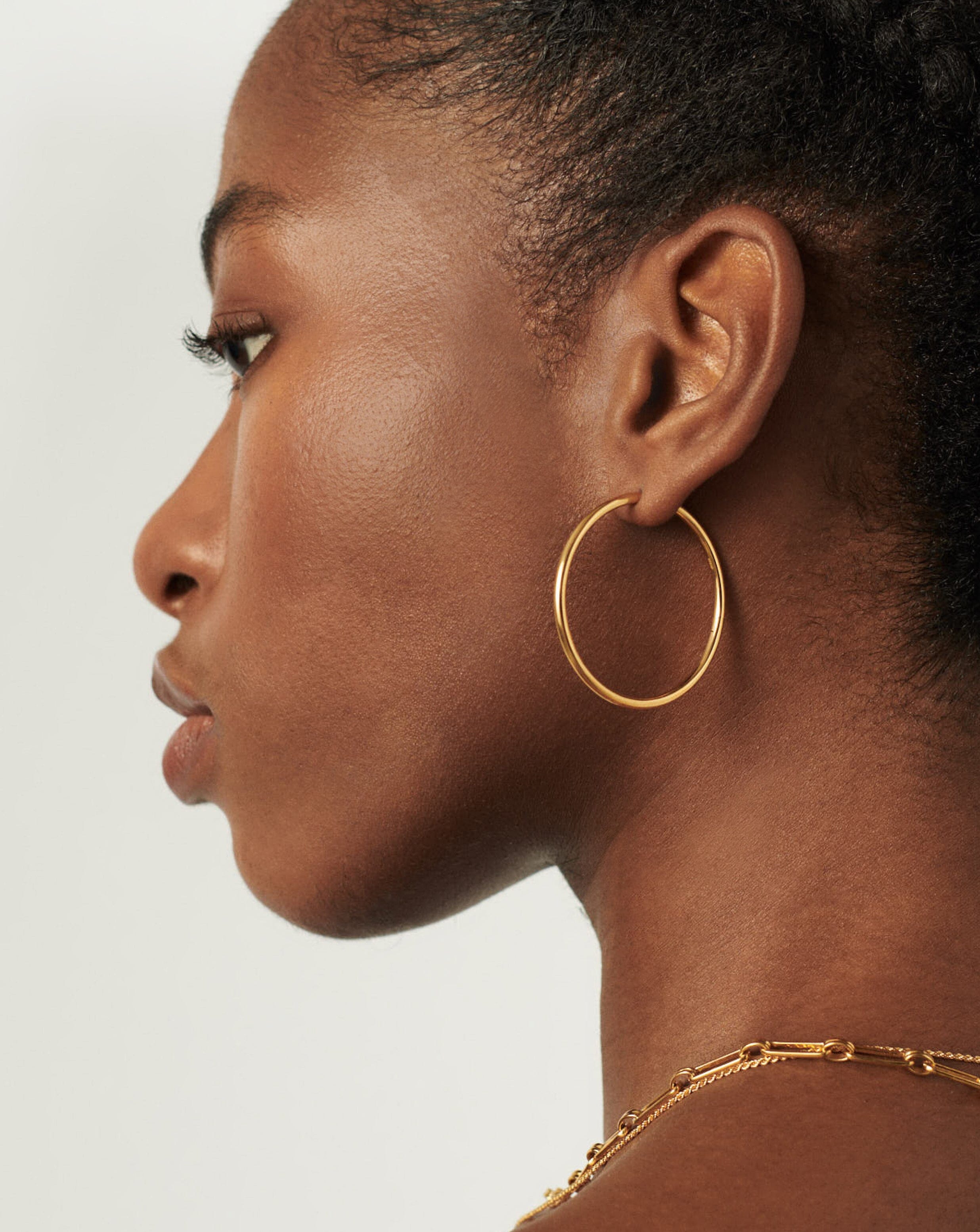 Classic Large Hoop Earrings | 18ct Gold Plated Vermeil Earrings | Missoma