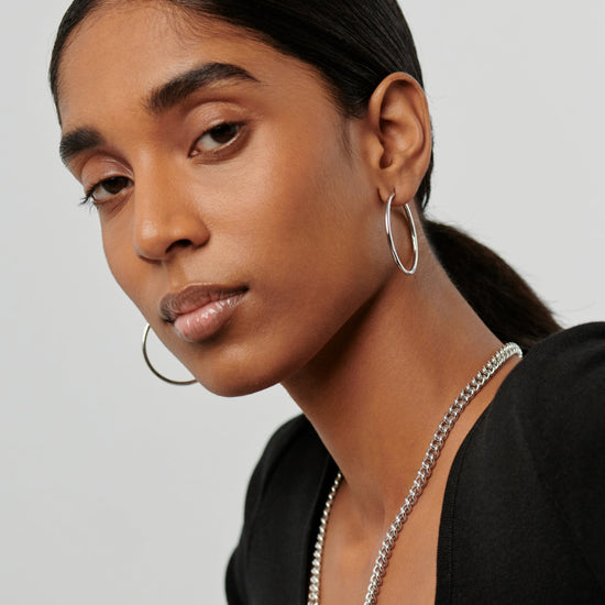 Classic Large Hoop Earrings | Sterling Silver Earrings Missoma 