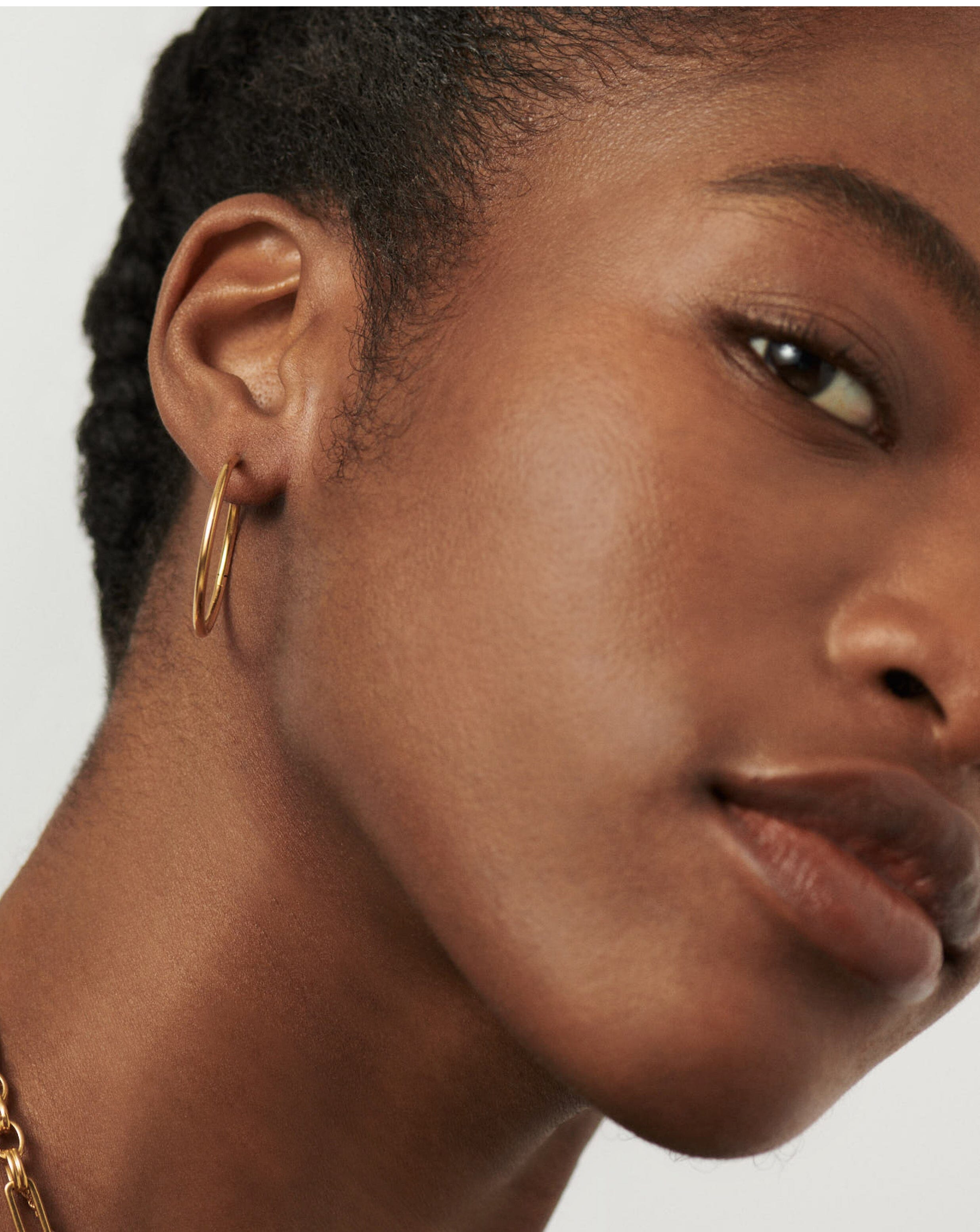 Classic Medium Hoop Earrings | 18ct Gold Plated Vermeil