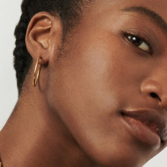Classic Medium Hoop Earrings | 18ct Gold Plated Vermeil Earrings Missoma 