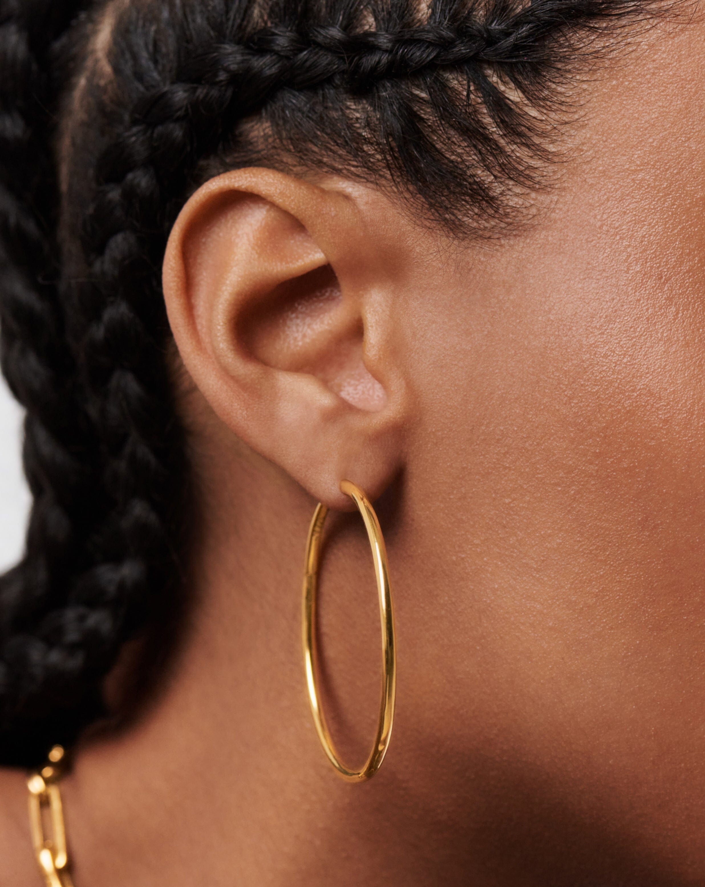 Missoma Classic Flat Small Hoop Earrings | 18ct Gold Plated Vermeil