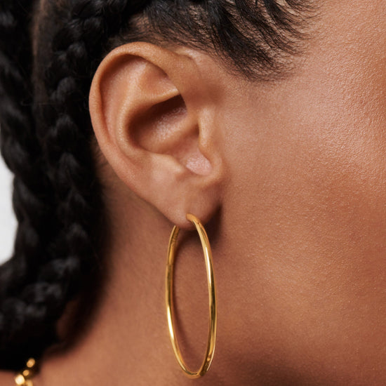 Classic Oversized Hoop Earrings | 18ct Gold Plated Vermeil Earrings Missoma 