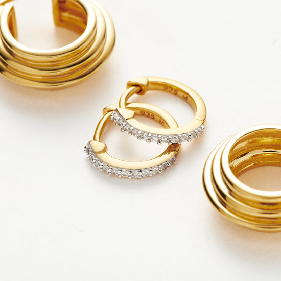 Classic Ridge Mini Hoop Earring Set Layering Sets Missoma 