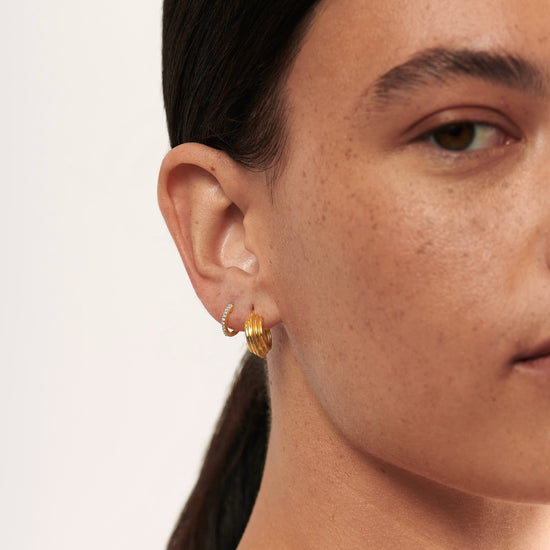 Classic Ridge Mini Hoop Earring Set Layering Sets Missoma 