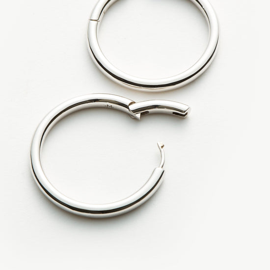 Classic Tunnel Large Hoop Earrings | Silver Plated Earrings Missoma 