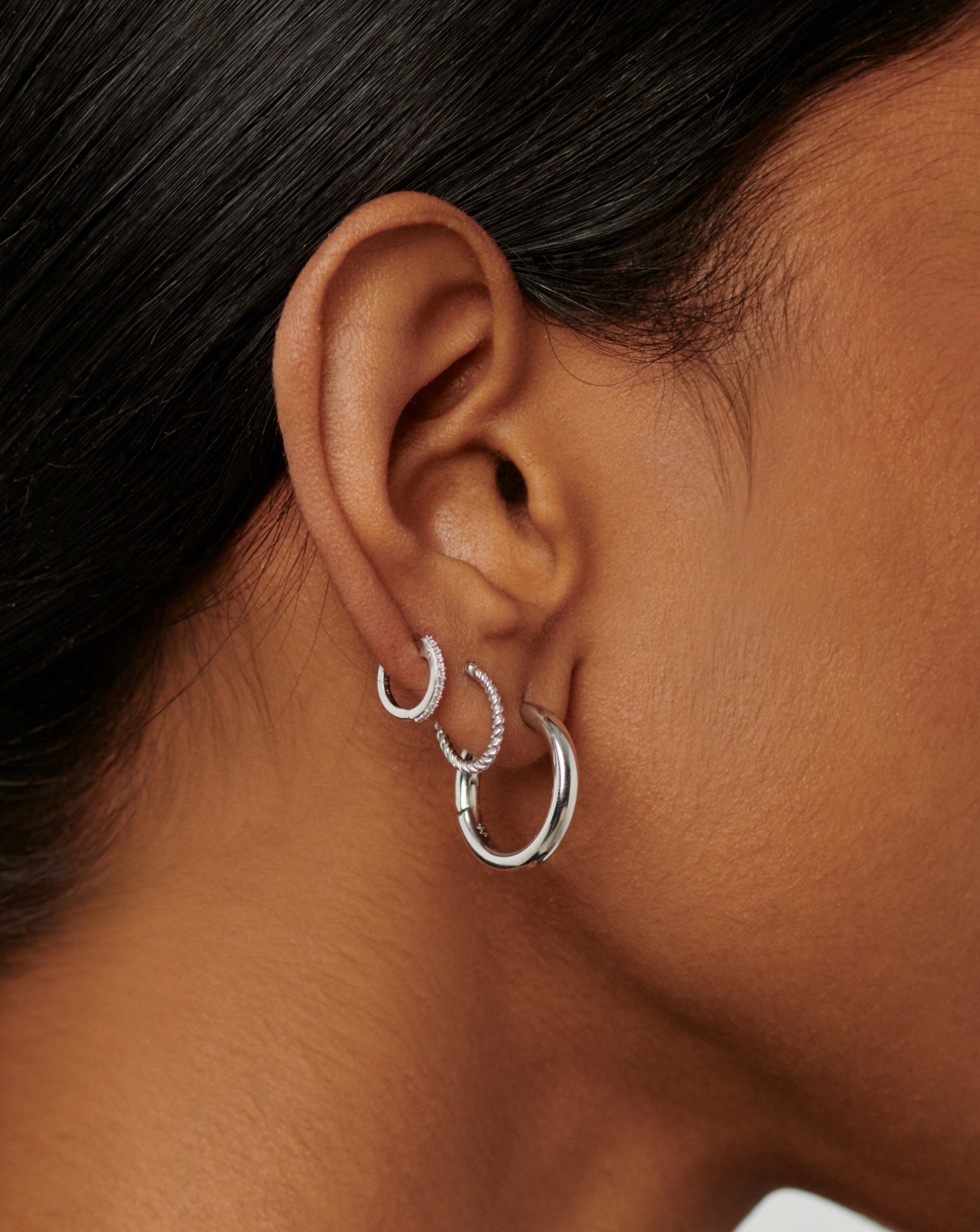 Classic Silver Drop Hoop Earrings – Beautiful Earth Boutique