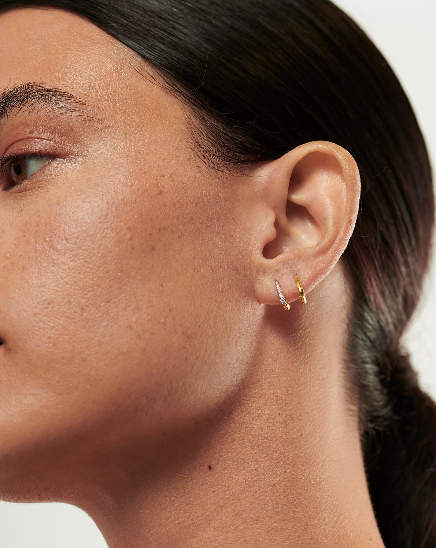WP ROSE GOLD PAVE 3 PACK HUGGIE EARRINGS