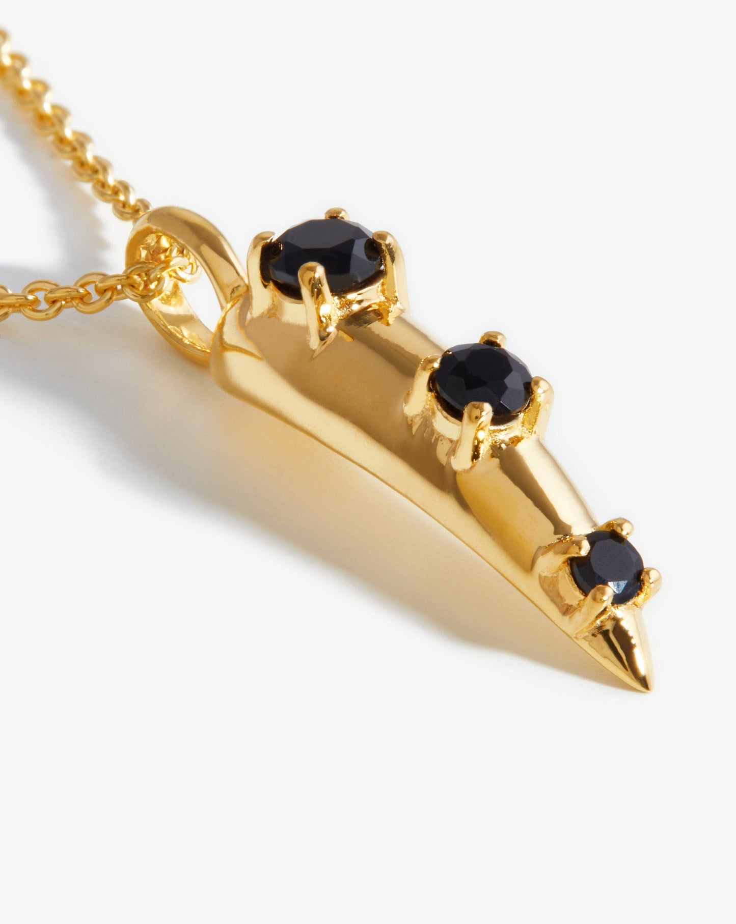 Claw Studded Pendant Necklace |18ct Gold Plated Vermeil/Black Onyx Necklaces Missoma 