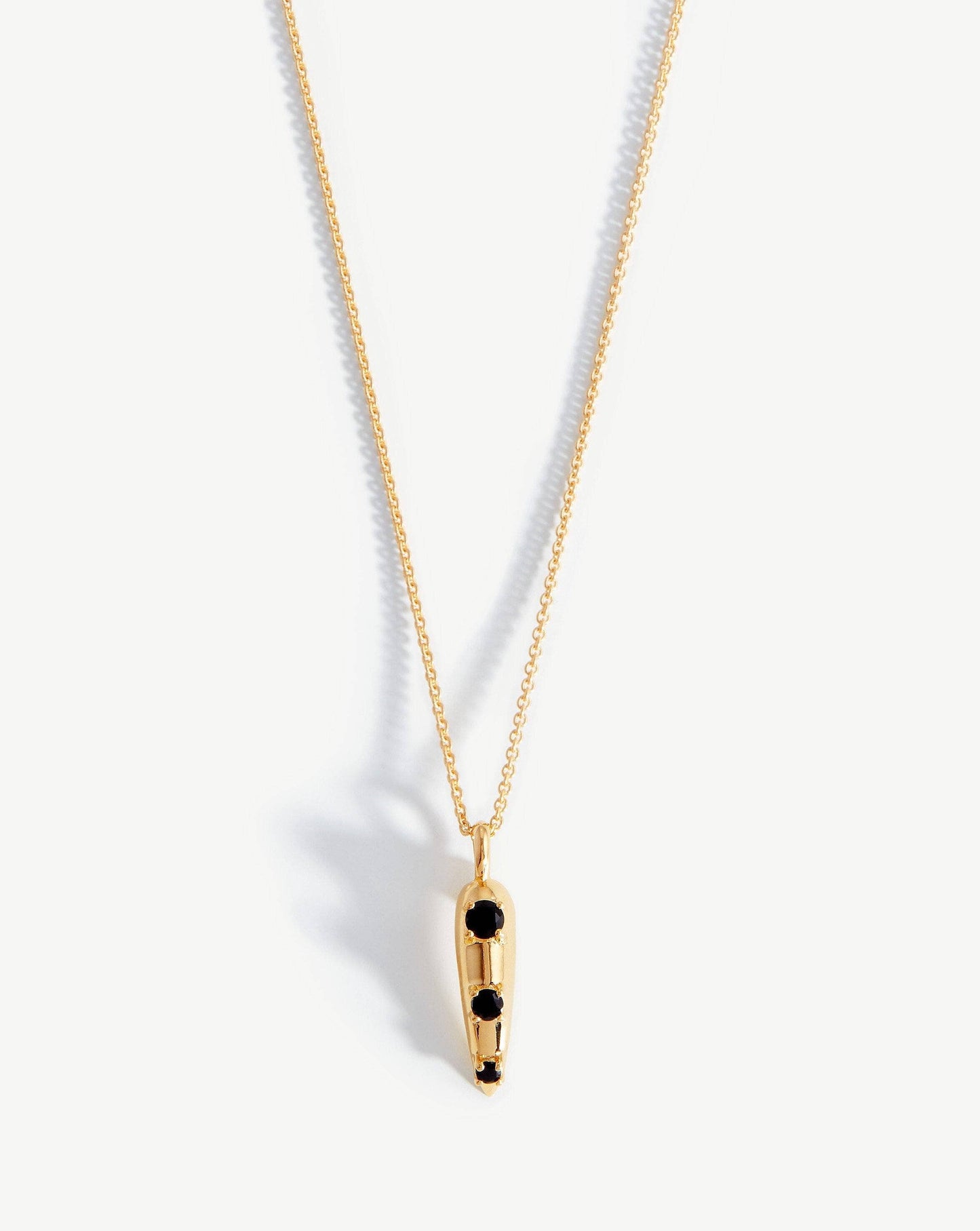 Claw Studded Pendant Necklace |18ct Gold Plated Vermeil/Black Onyx Necklaces Missoma 