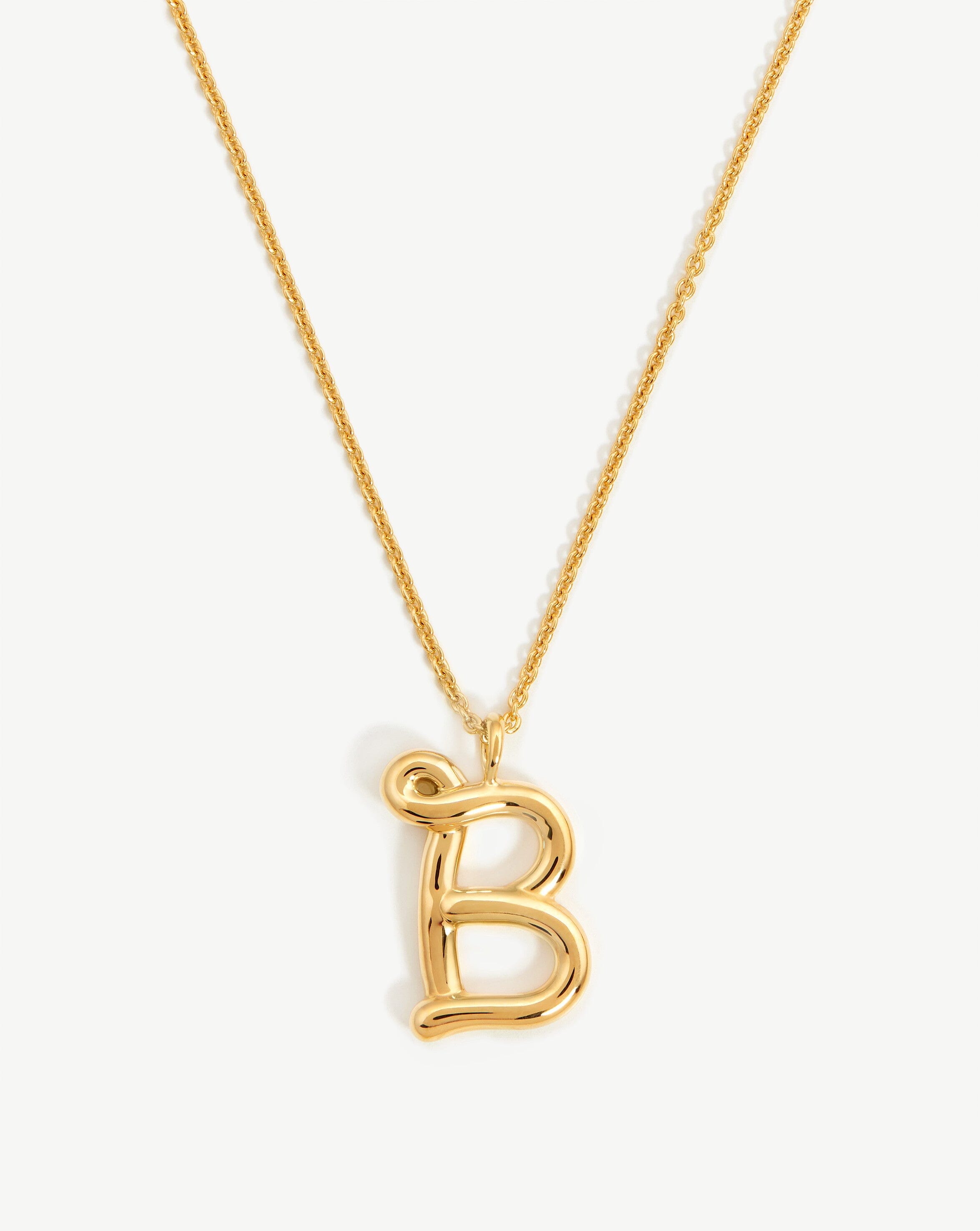 Curly Molten Initial Pendant Necklace - Initial B | 18ct Gold Plated Vermeil Necklaces Missoma 