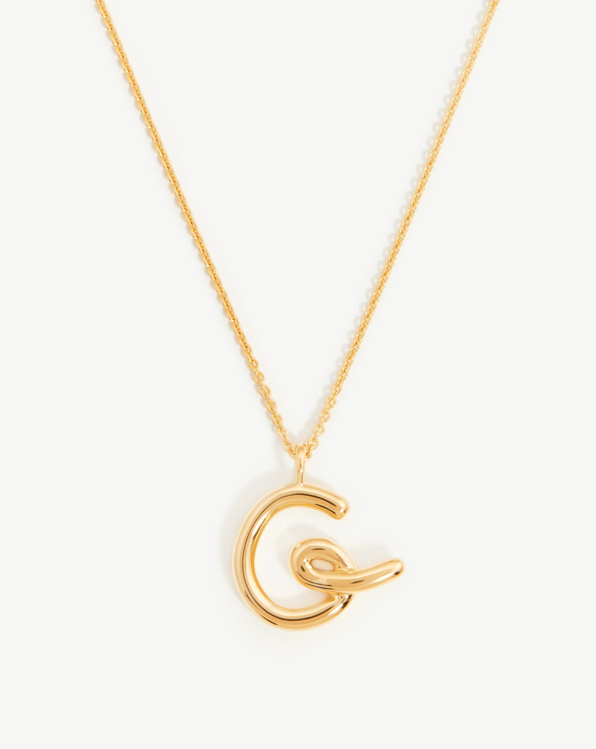 Curly Molten Initial Pendant Necklace - Initial G | 18ct Gold Plated Vermeil Necklaces Missoma 