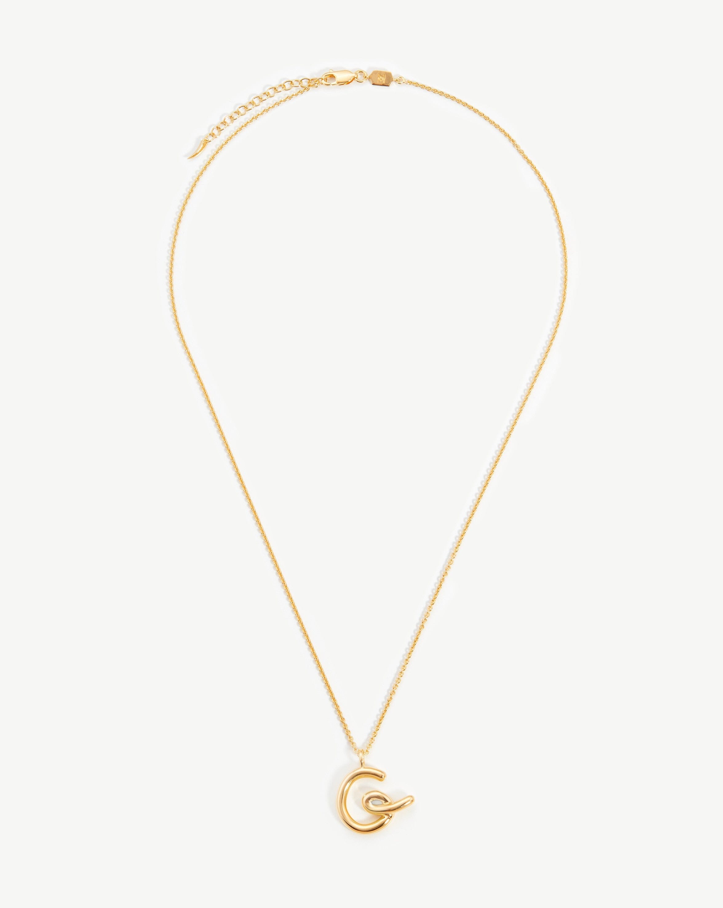 Curly Molten Initial Pendant Necklace - Initial G | 18ct Gold Plated Vermeil Necklaces Missoma 