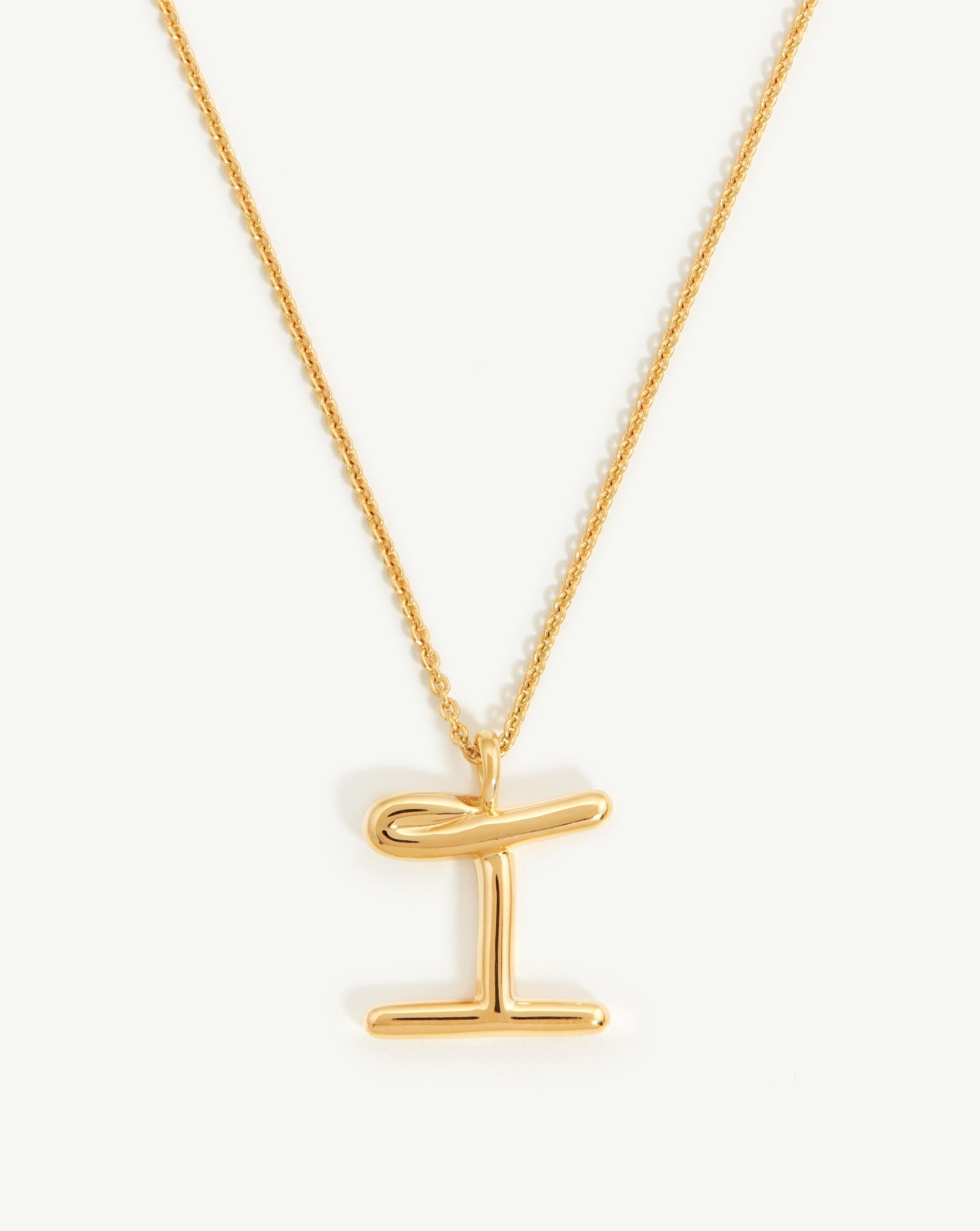 Curly Molten Initial Pendant Necklace - Initial I | 18ct Gold Plated Vermeil Necklaces Missoma 