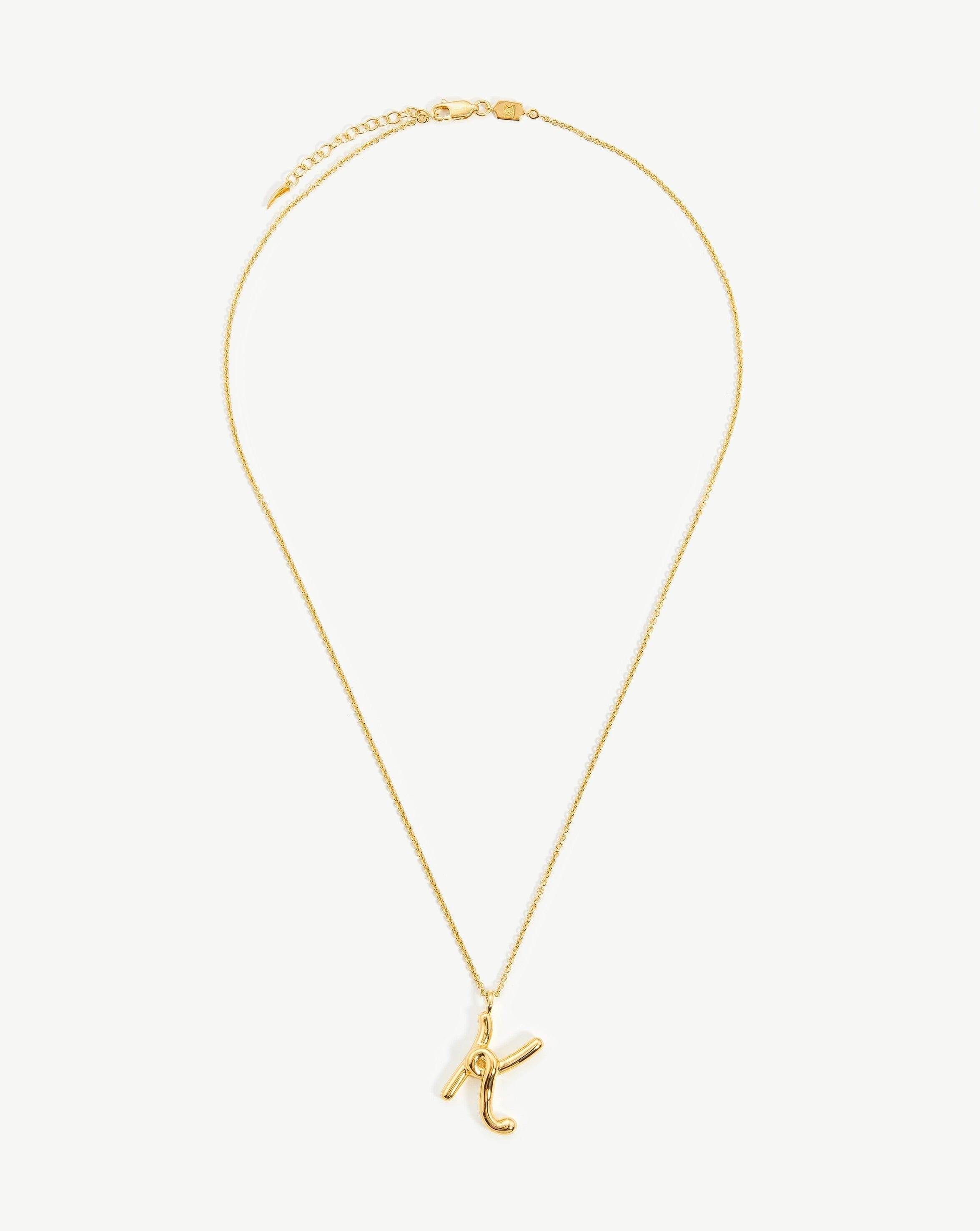 Curly Molten Initial Pendant Necklace - Initial K | 18ct Gold Plated Vermeil Necklaces Missoma 