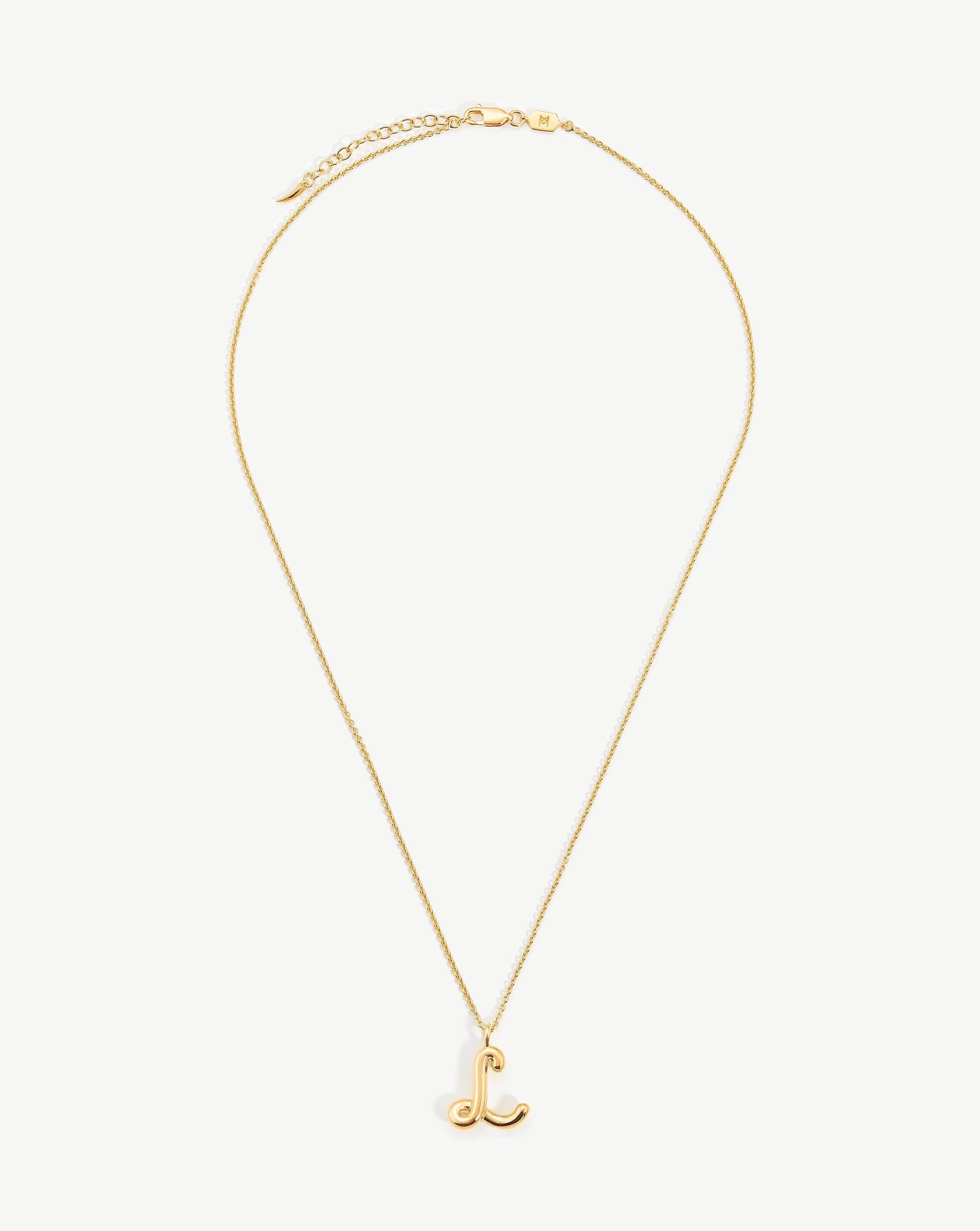 Chubby Pearl Initial Pendant Necklace - Initial Y | 18ct Gold Plated V |  Missoma