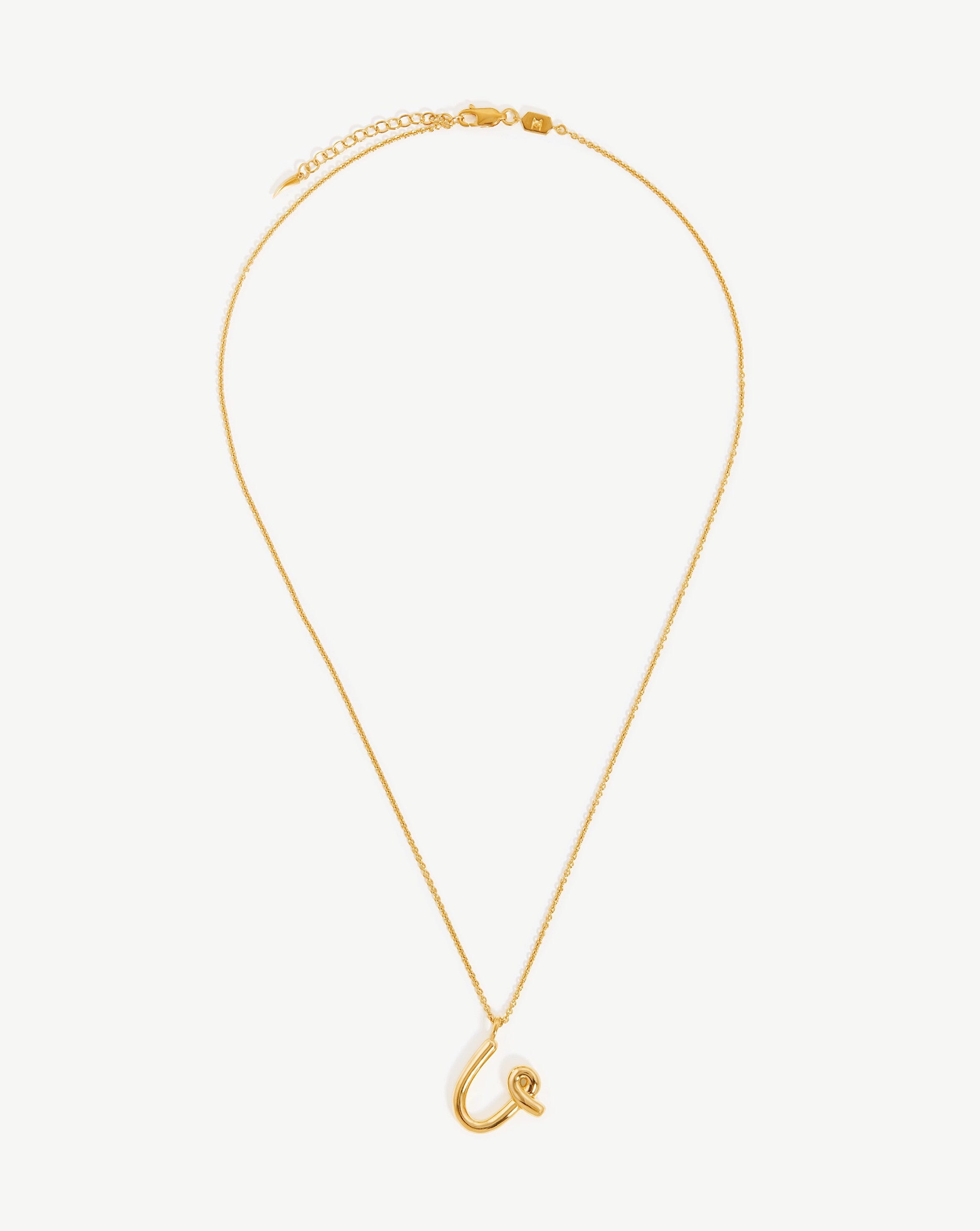 Curly Molten Initial Pendant Necklace - Initial U | 18ct Gold Plated Vermeil Necklaces Missoma 