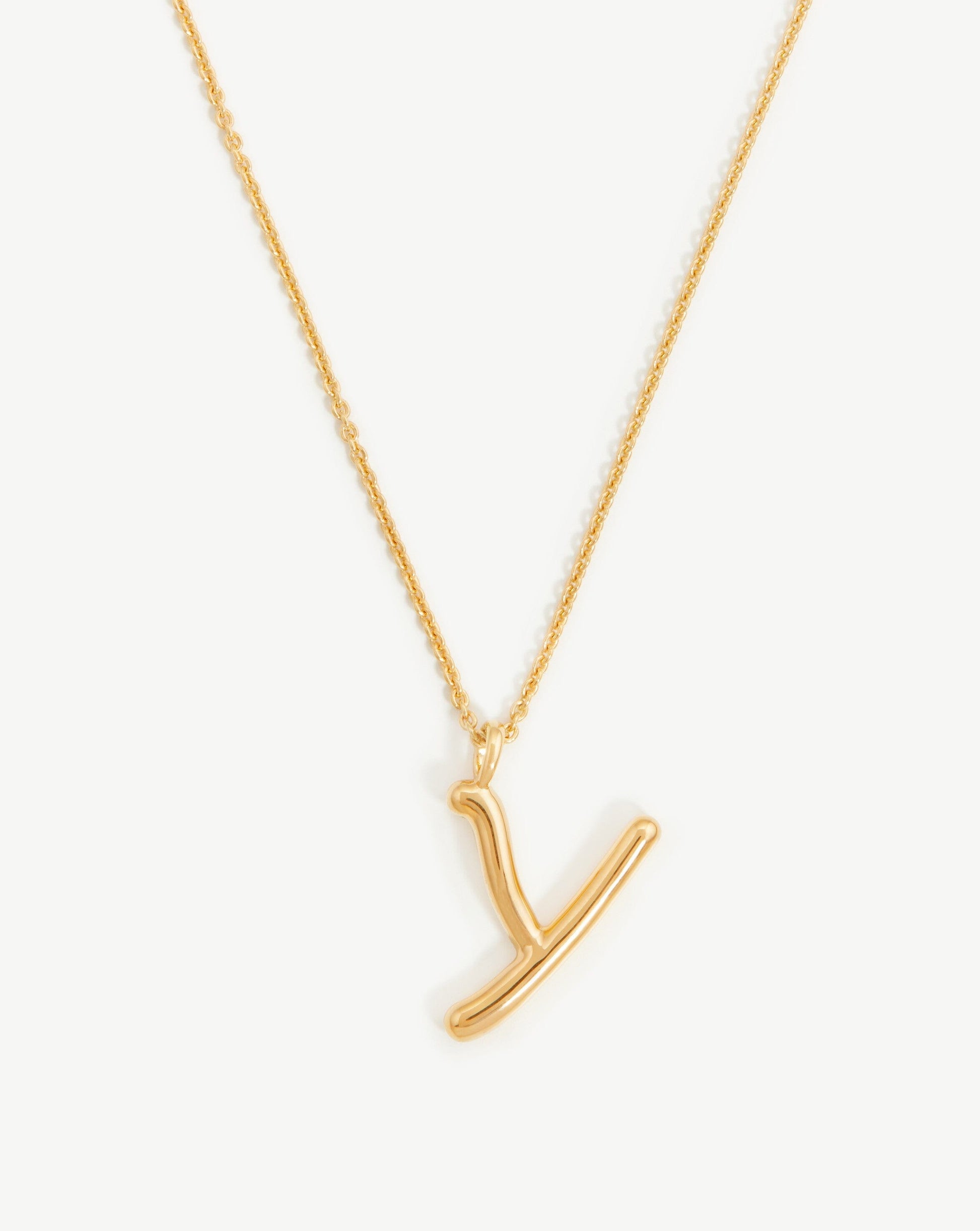 Curly Molten Initial Pendant Necklace - Initial Y | 18ct Gold Plated Vermeil Necklaces Missoma 