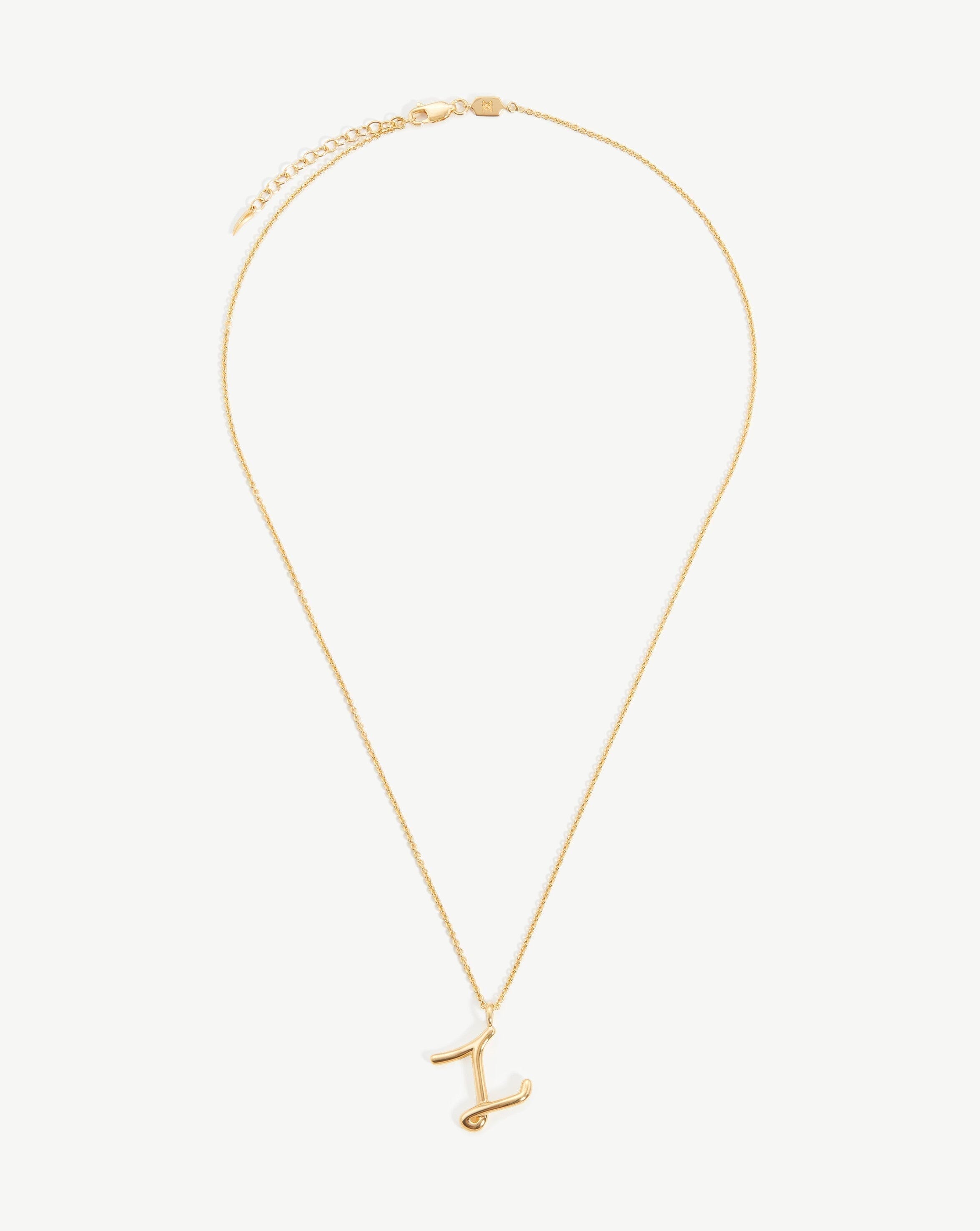 Curly Molten Initial Pendant Necklace - Initial Z | 18ct Gold Plated Vermeil Necklaces Missoma 