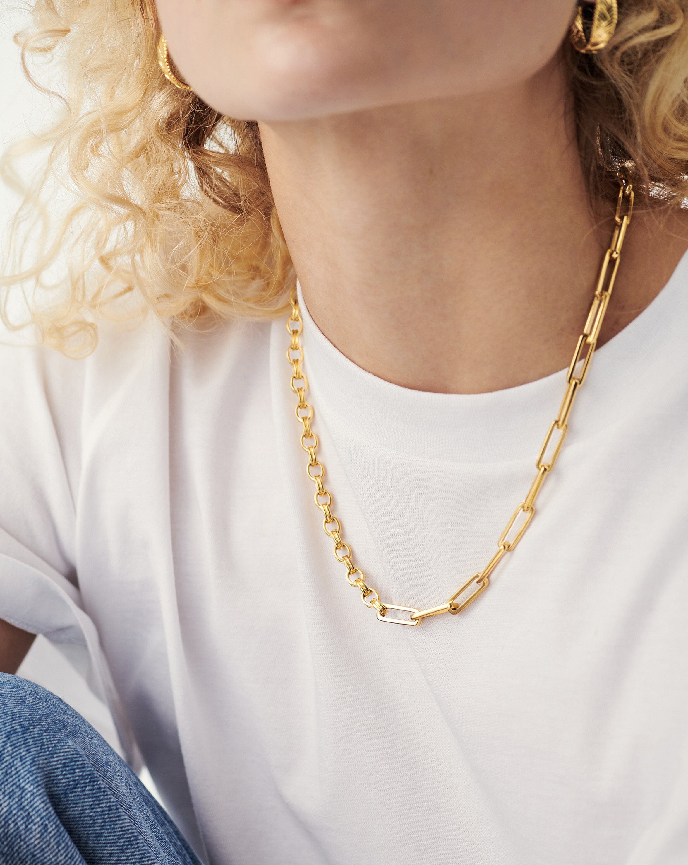 Deconstructed Axiom Chain Necklace | 18ct Gold Plated Necklaces Missoma 