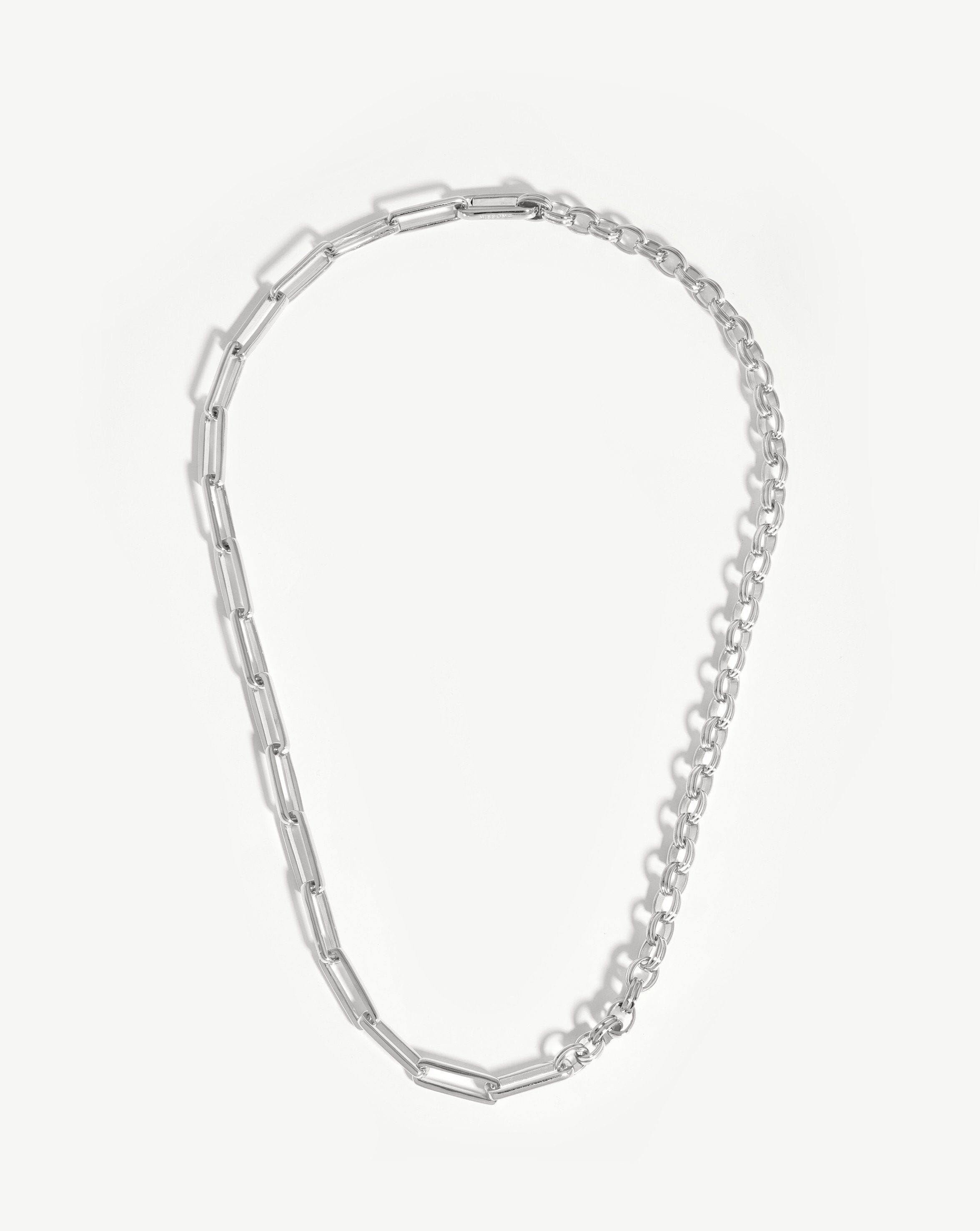Deconstructed Axiom Chain Necklace | Silver Plated Necklaces Missoma 