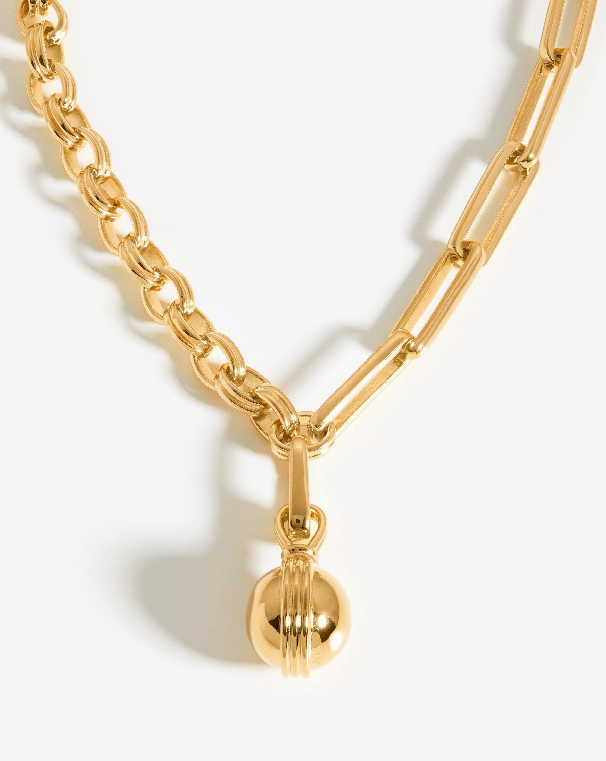 Deconstructed Axiom Small Sphere Chain Necklace | 18ct Gold Plated ...