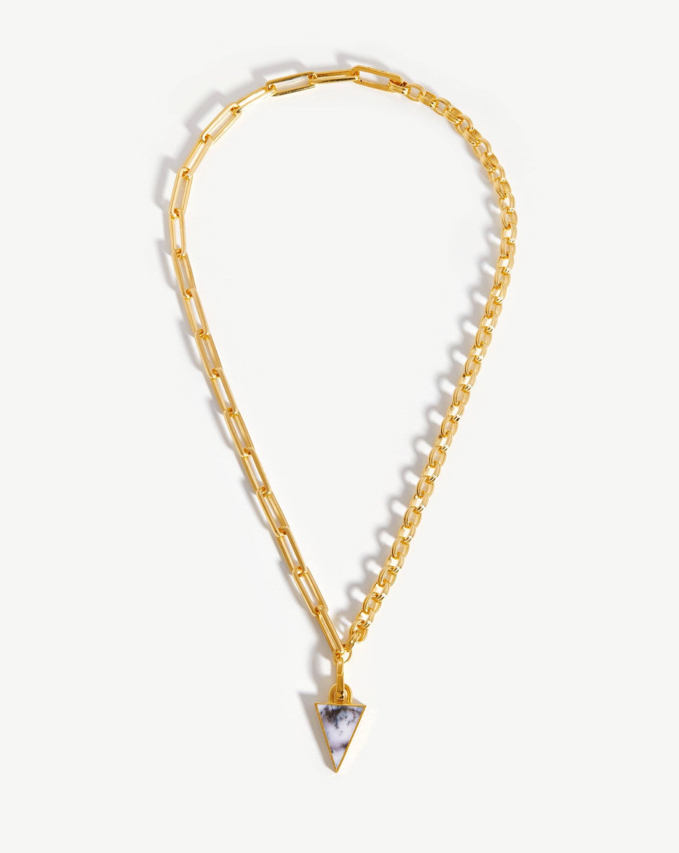Deconstructed Axiom Triangle Chain Necklace | 18ct Gold Plated/Dendritic Necklaces Missoma 
