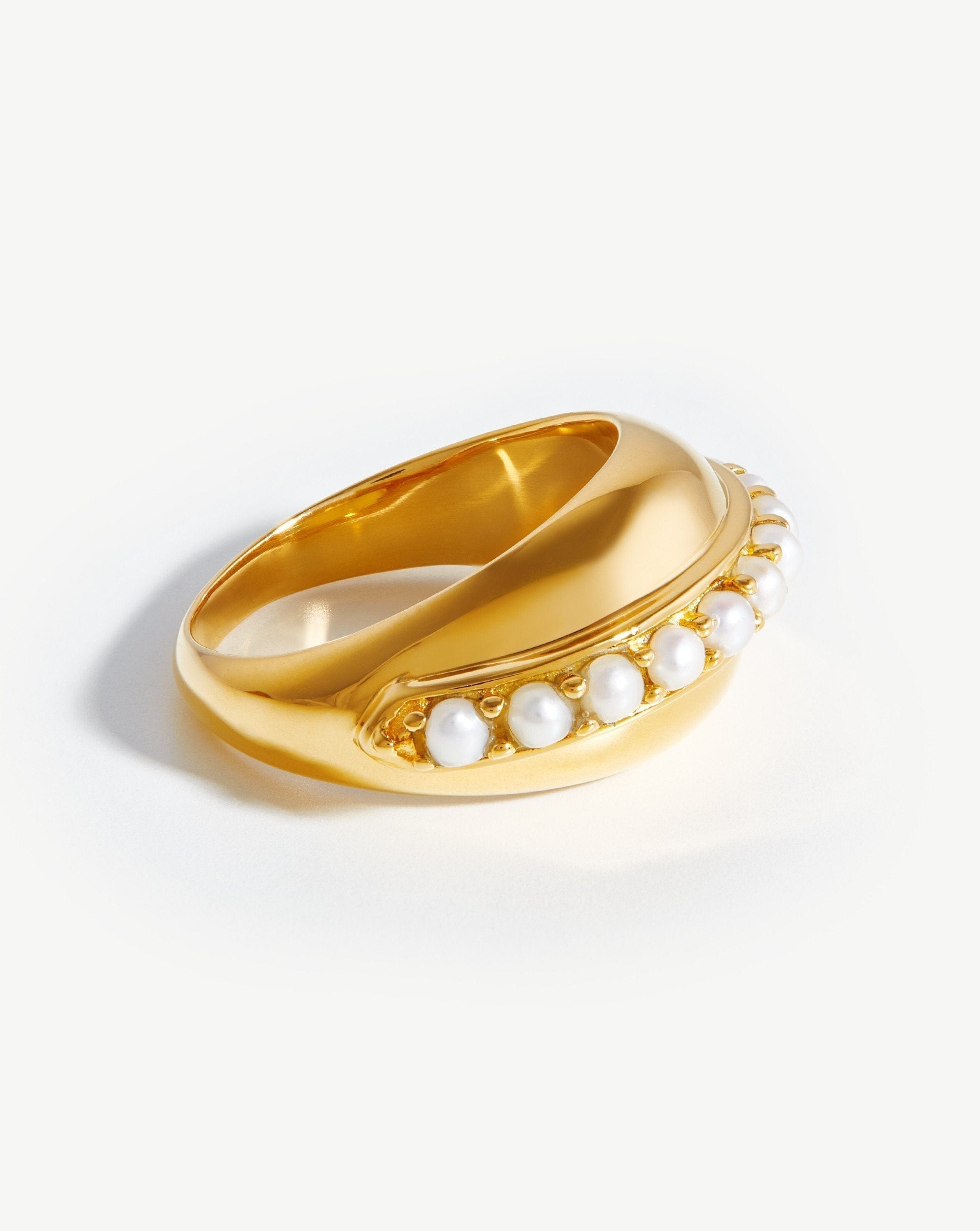 Dome Gemstone Ring | 18ct Gold Plated/Pearl Rings Missoma 