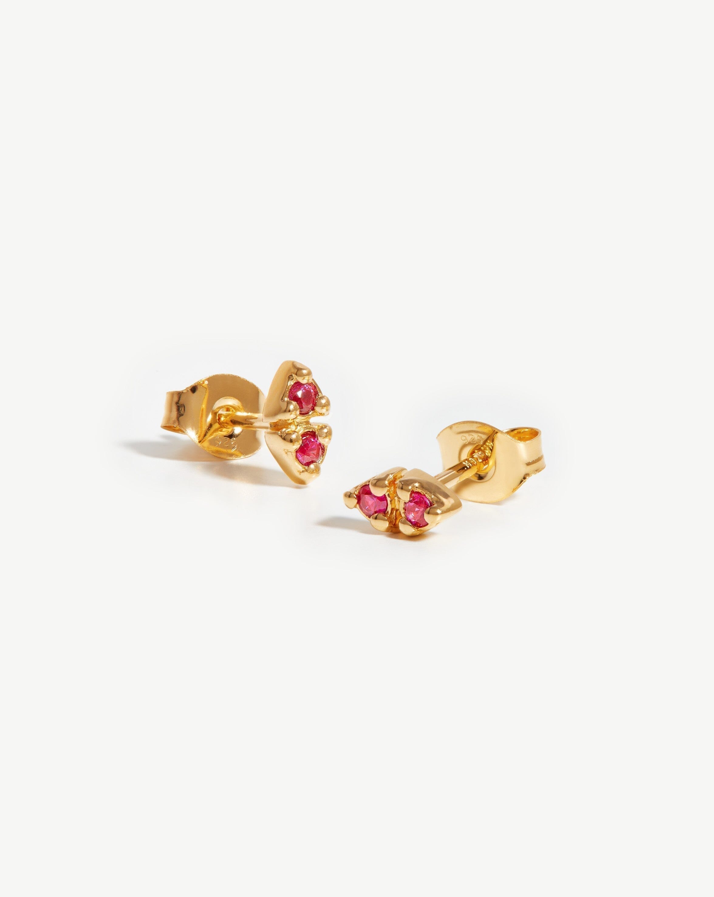 Dual Prism Stud Earrings | 18ct Gold Plated Vermeil/Pink Zirconia Earrings Missoma 