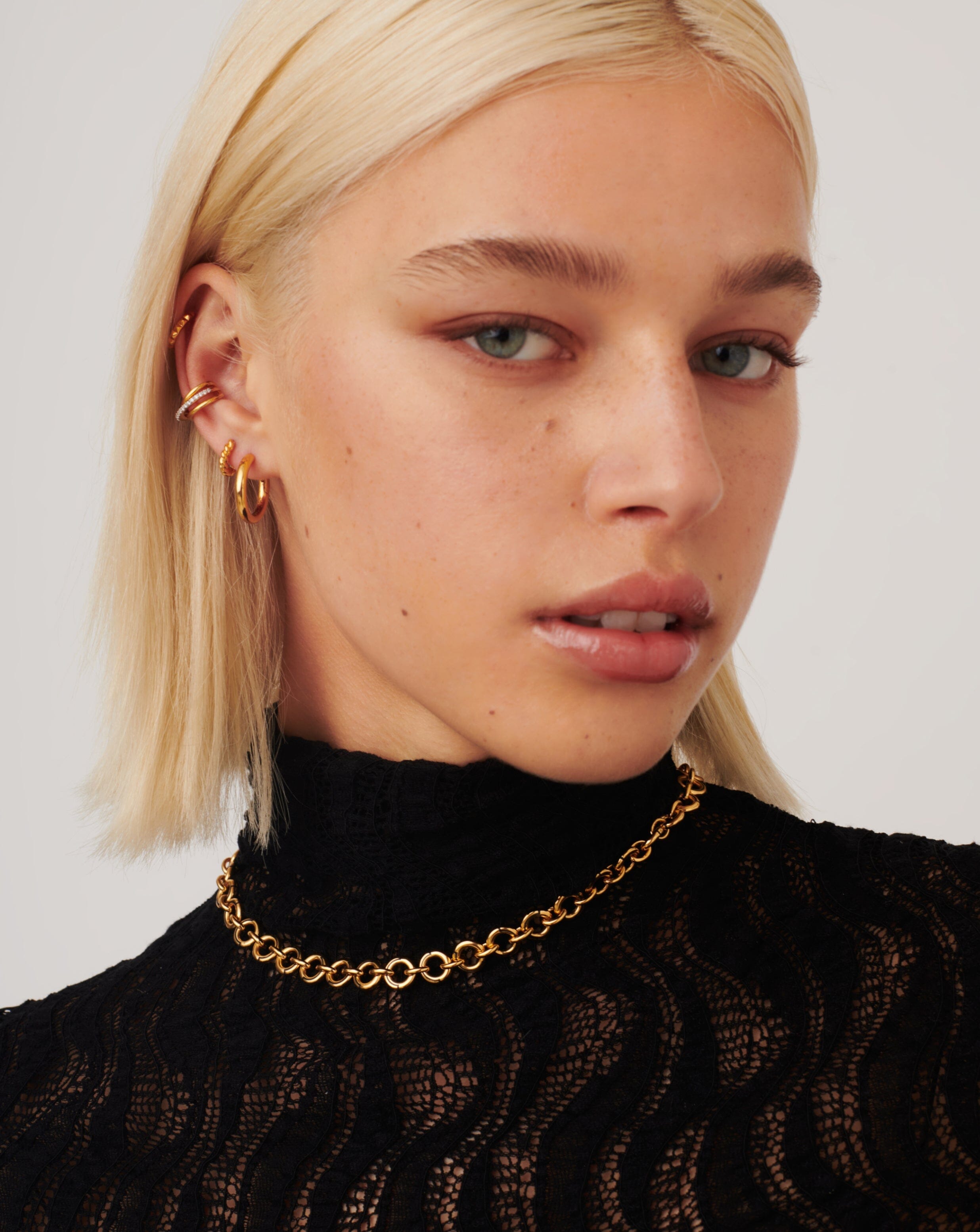 Enamel Byline Link Chunky Chain Choker | 18ct Gold Plated on Brass Missoma UK Staging 