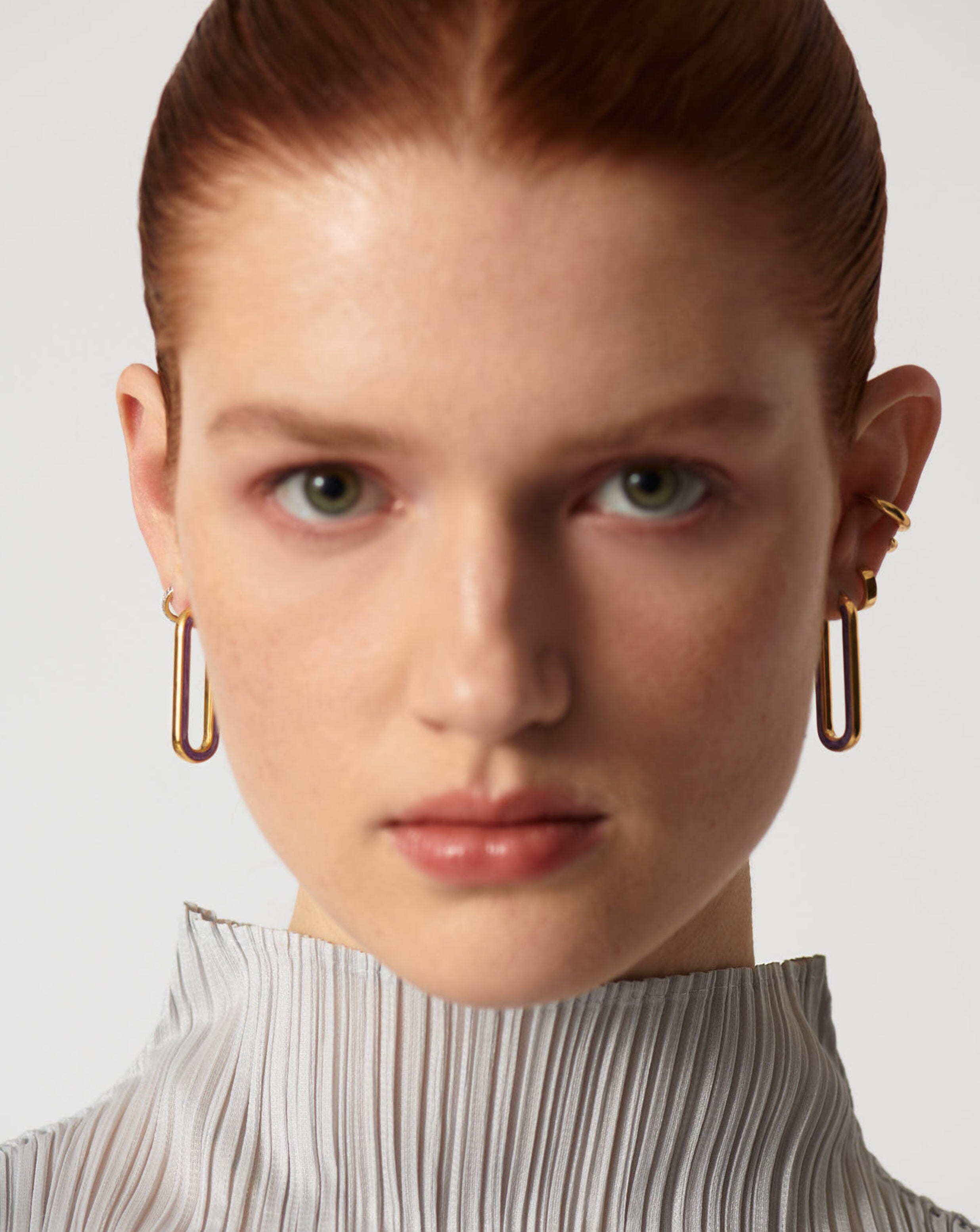 Enamel Haze Ovate Large Hoop Earrings Earrings Missoma 