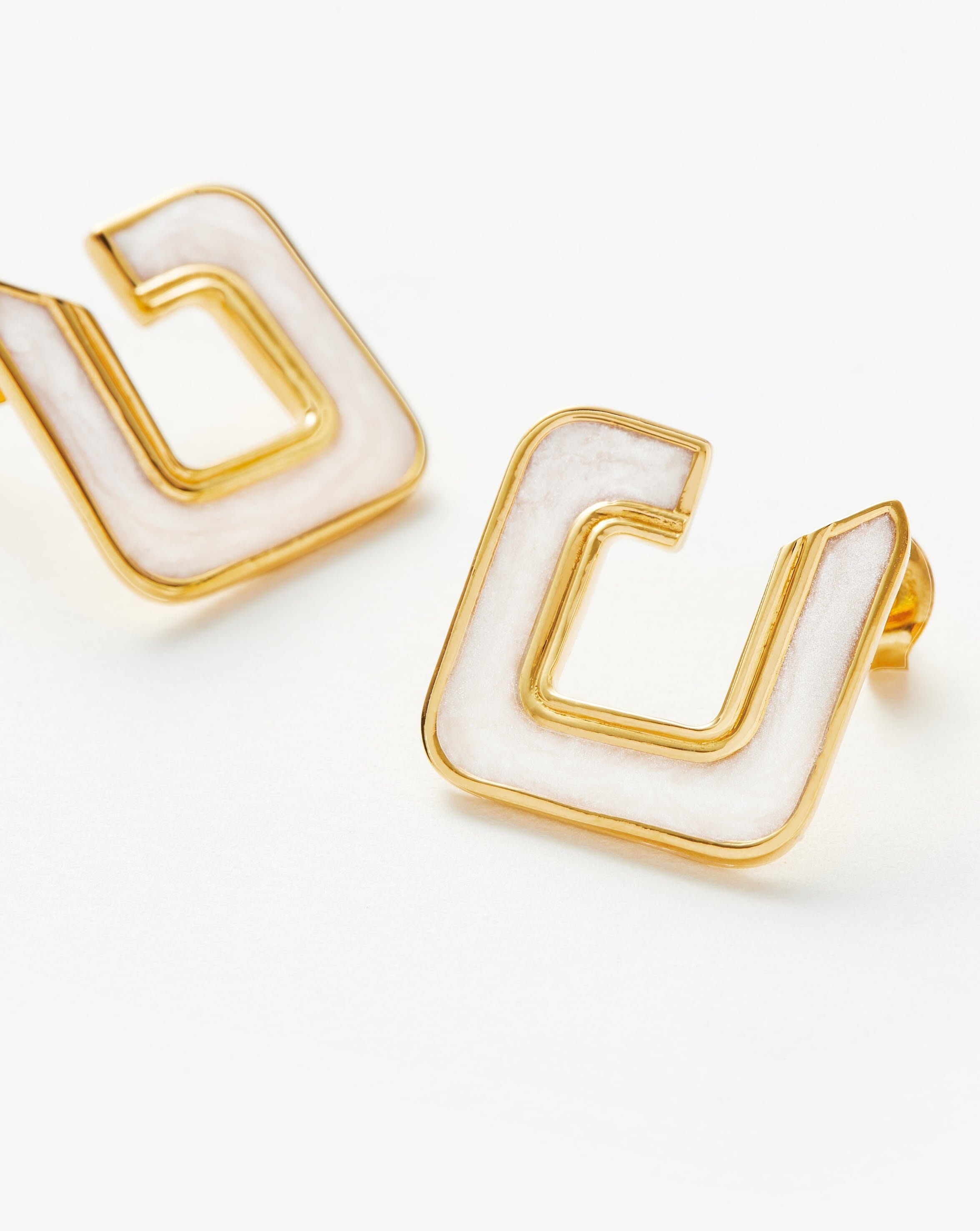 Enamel Haze Squared Open Stud Earrings Earrings Missoma 