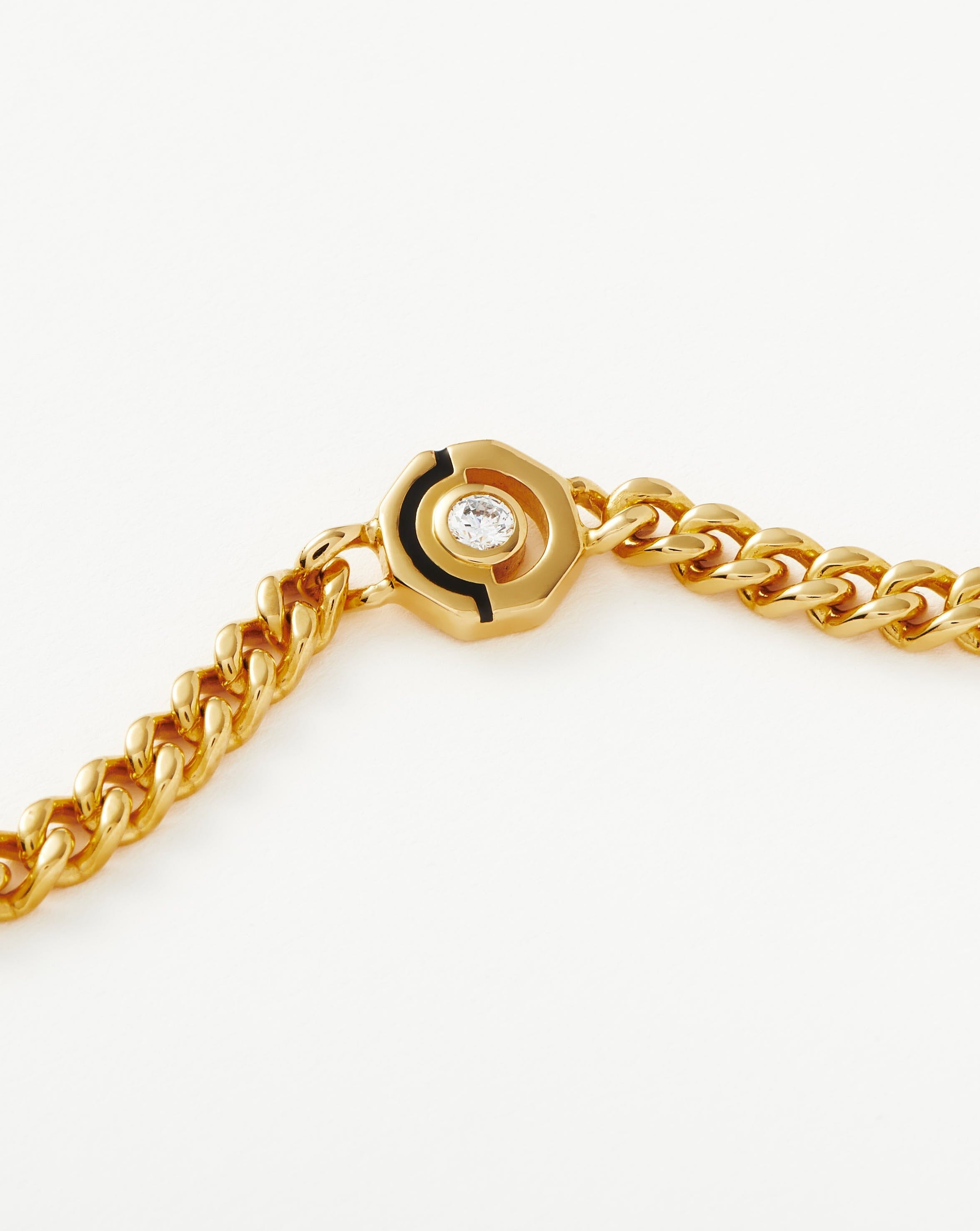 18ct Gold & Diamond Traveller Charm Bracelet