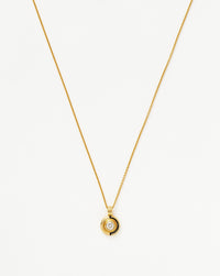 Enamel & Stone Byline Round Pendant Necklace | 18ct Gold Plated Vermeil/Cubic Zirconia Necklaces Missoma 