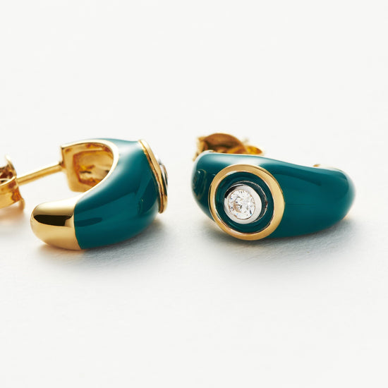 Enamel & Stone Dome Mini Hoop Earrings Earrings Missoma 