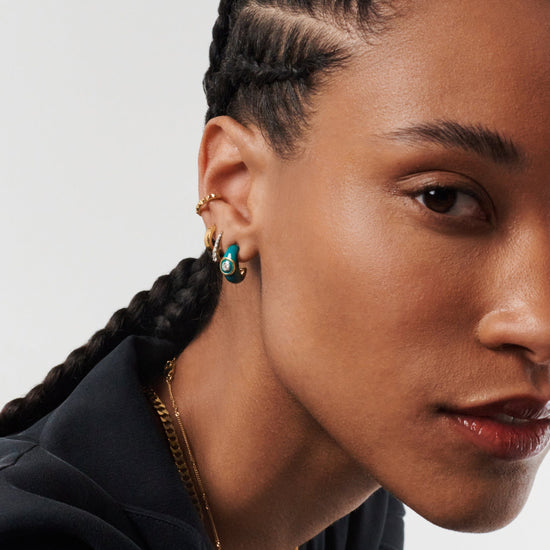 Enamel & Stone Dome Mini Hoop Earrings Earrings Missoma 