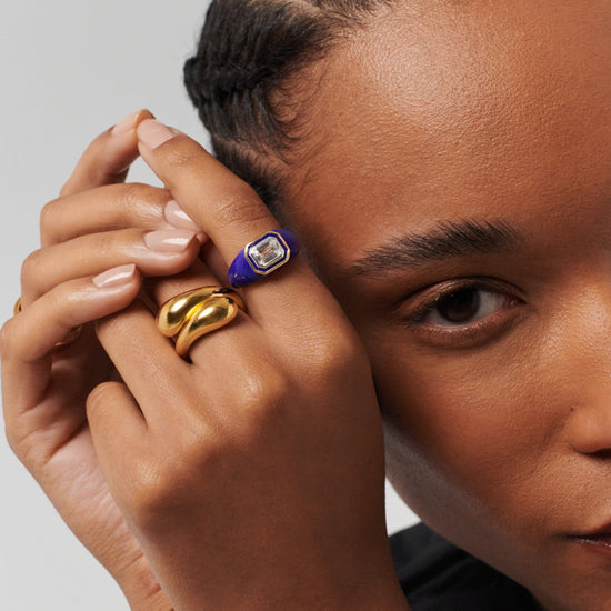 Enamel & Stone Dome Statement Ring Rings Missoma 