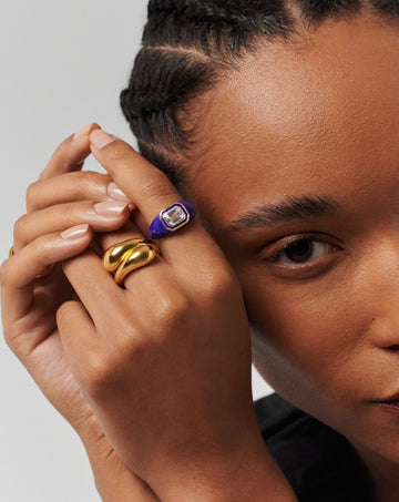 Enamel & Stone Dome Statement Ring Rings Missoma 