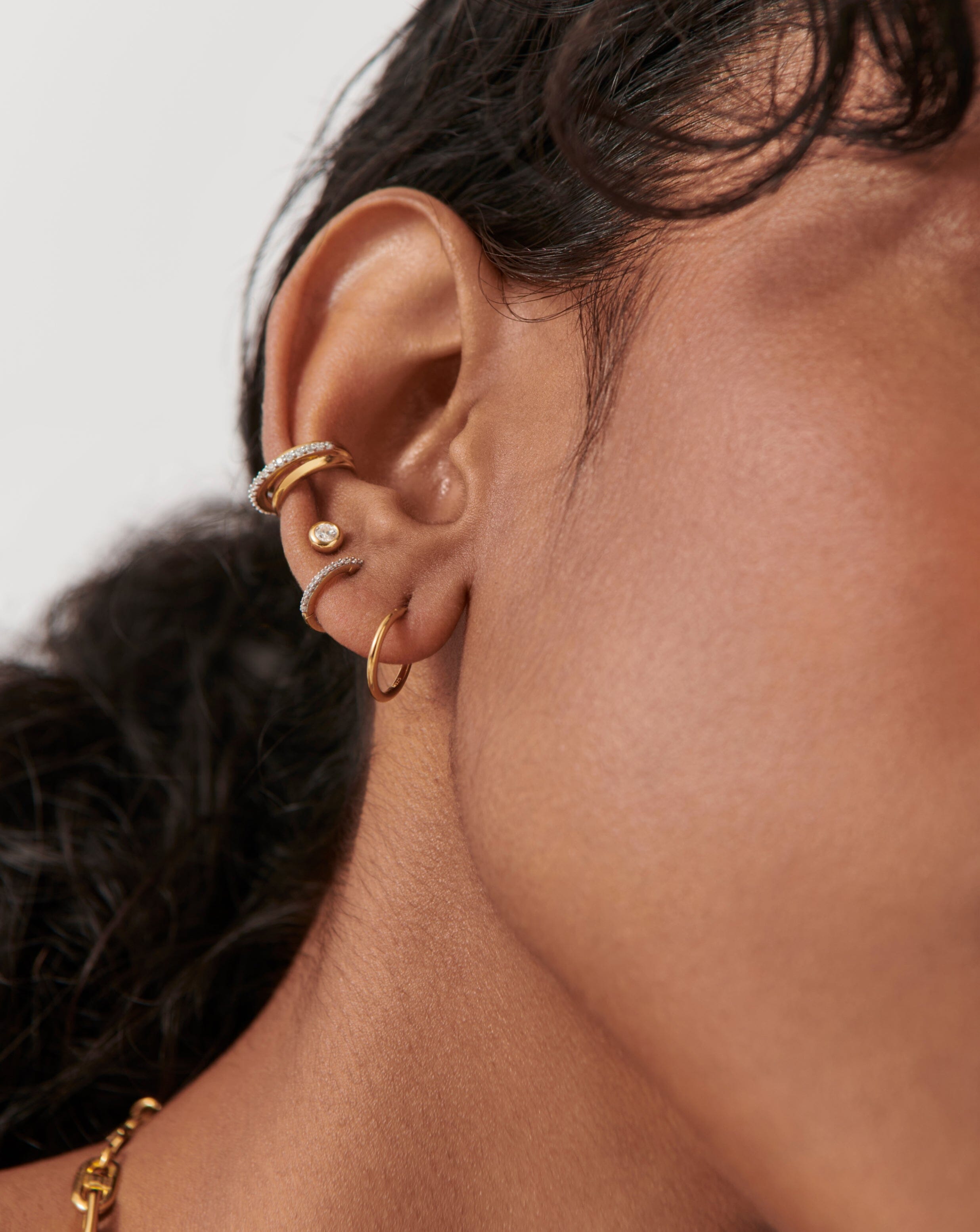 Enamel & Stone Hex Charm Small Hoop Earrings | 18ct Gold Plated Vermeil/Cubic  Zirconia Earrings | Missoma