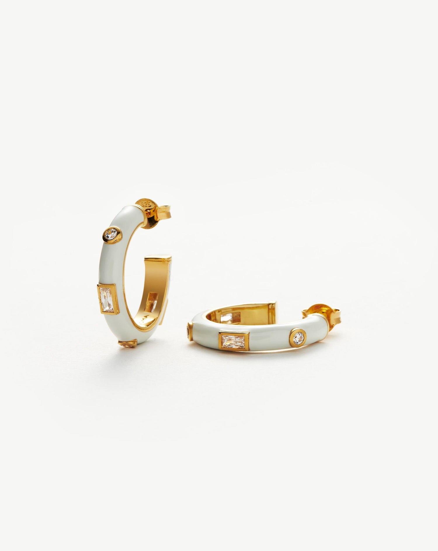 Enamel & Stone Medium Hoop Earrings Earrings Missoma 